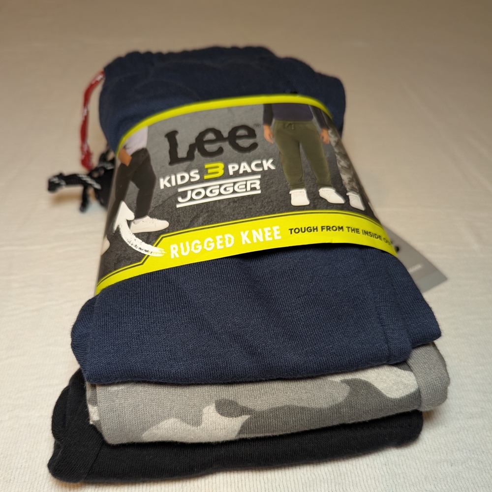 Lee Kids Joggers 3-Pack - Blue, Gray, Camouflage